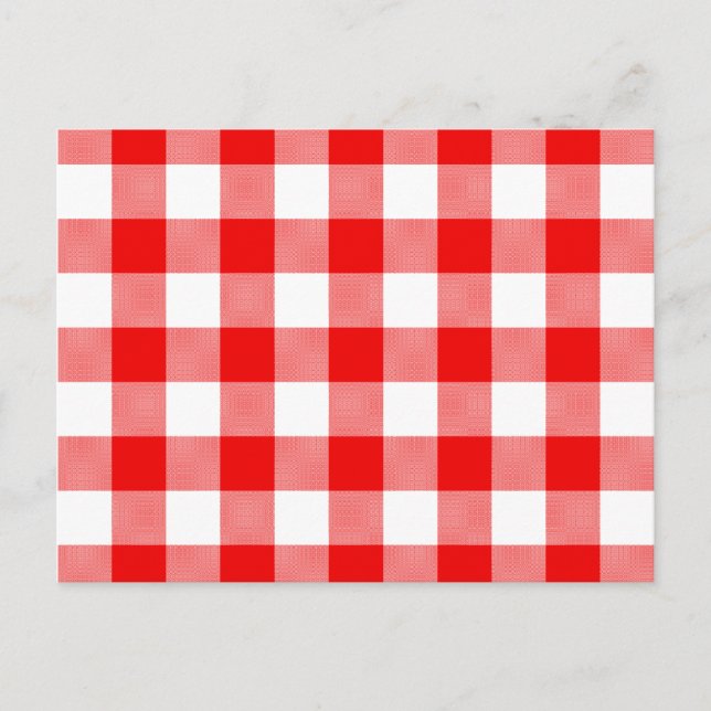 Rotes Gingham Postkarte (Vorderseite)