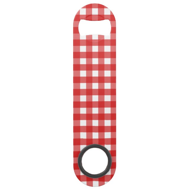 Rotes Gingham Speed Flaschenöffner (Vorderseite)