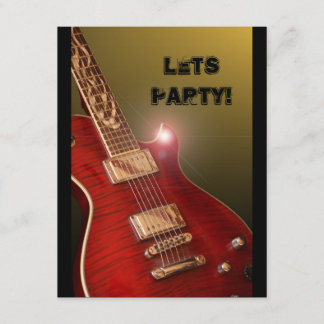 rotes Gitarren-Party laden ein Einladung