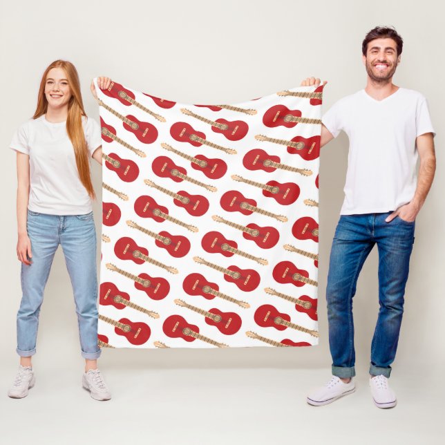 Rotes Gitarrenmuster Fleecedecke (Beispiel)