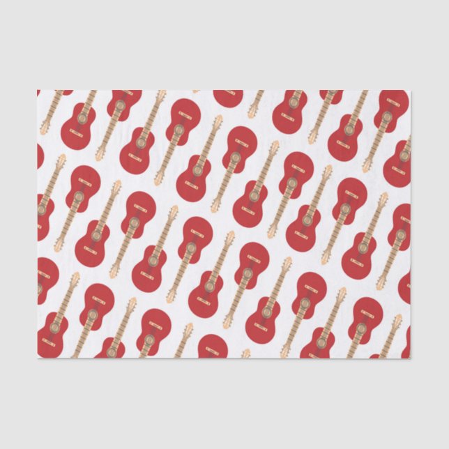 Rotes Gitarrenmuster Seidenpapier (Vorderseite)