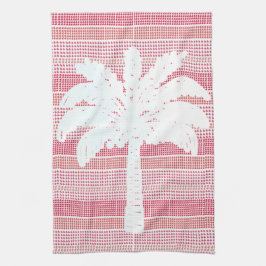 Rotes Gitter mit Palm Tree Tee Handtuch