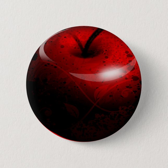 Rotes glänzendes Apple - verbotene Frucht Button (Vorderseite)