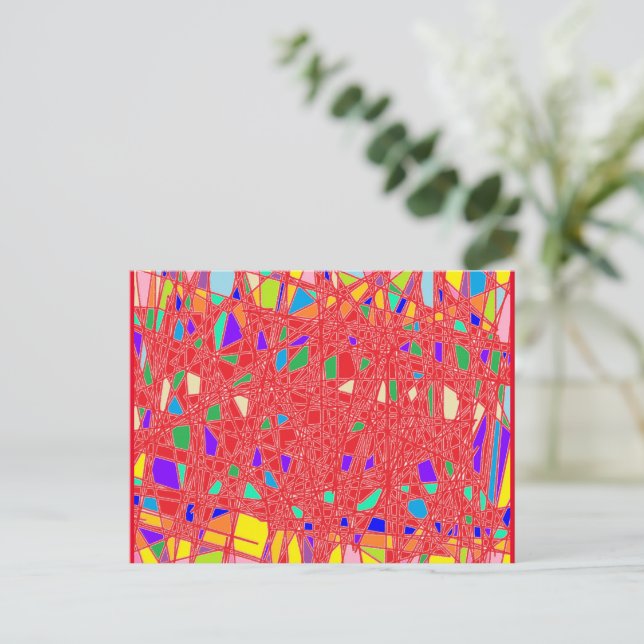 ROTES GLAS FEIERTAGSPOSTKARTE (Stehend Vorderseite)