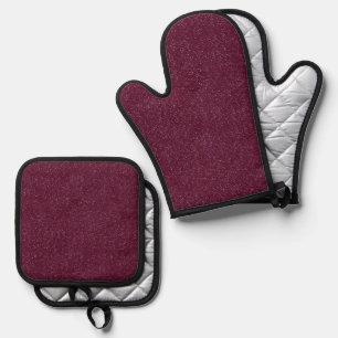 Rotes Glitter Ofenhandschuh & Topflappen-Set