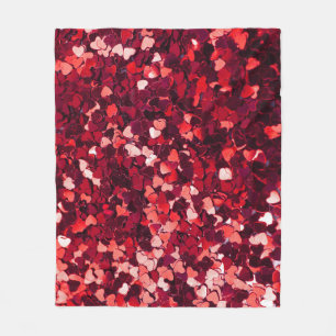 Rotes Glitzer Herz: Minimalistische Textur. Fleecedecke