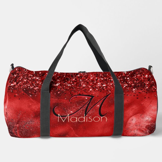 Rotes Glitzer-Monogramm Duffle Bag (Vorderseite)