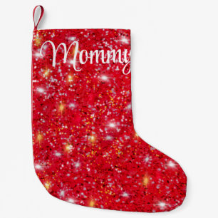 Rotes glitzerndes Glitzer Kleiner Weihnachtsstrumpf