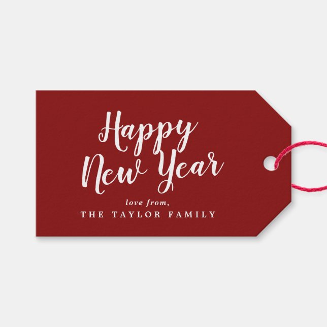 Rotes Glück für Neujahrsfamilie Geschenkanhänger (Vorderseite (Horizontal))