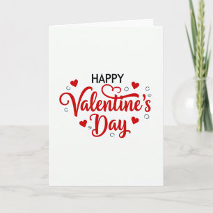 Rotes glückliches Valentinstag-Grußkartenskript Karte