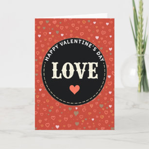 Rotes glückliches Valentinstag-Liebeskarte Karte