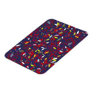 Rotes Gold Botanisches Herbstlaub Magnet