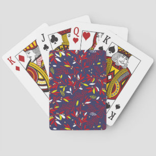 Rotes Gold Botanisches Herbstlaub Spielkarten