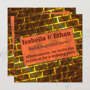 Rotes Gold, Kratzer, Gitter- oder Ziegeleffekt Einladung