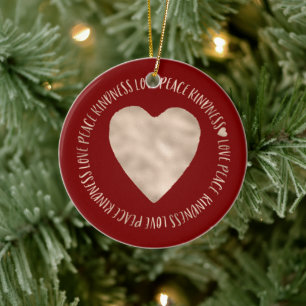 Rotes Gold Liebe Frieden Freundlichkeit Herz inspi Keramik Ornament