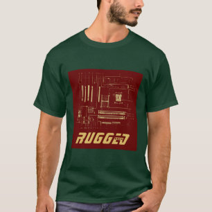 Rotes Gold Rugged Geek   Schalttafel   Tech T-Shirt