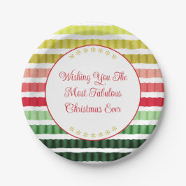 Rotes Gold und grüner Streifen wie Muster Pappteller