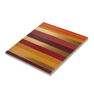 Rotes Gold und orangefarbene Streifen Fliese