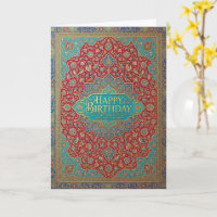 Rotes Gold Verziertes Mandala Elegantes Happy Birt