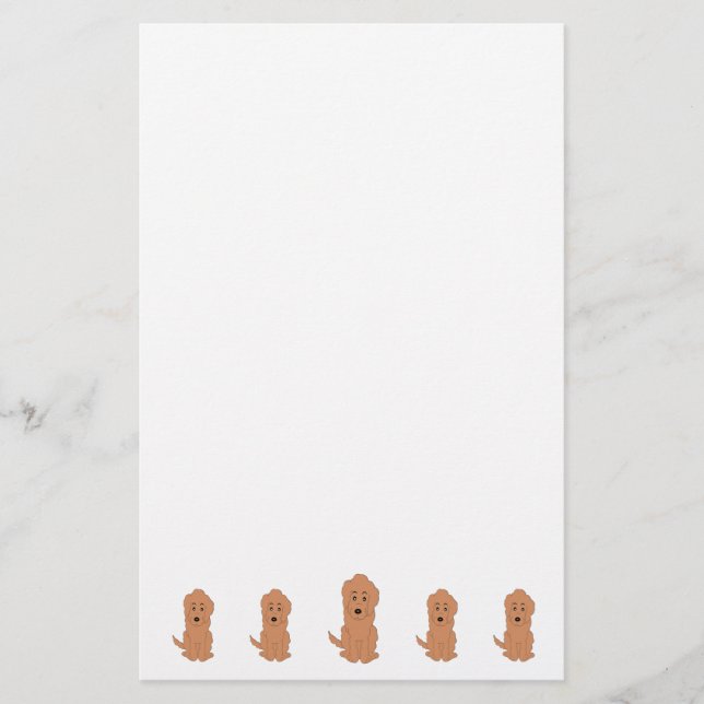 Rotes Goldendoodle-Hund-Design Briefpapier (Vorderseite)