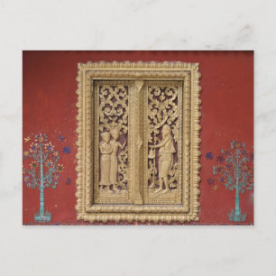 Rotes Goldfenster Postkarte