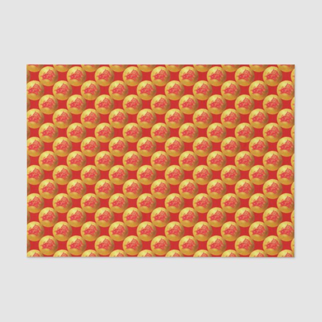 Rotes Goldschwein Papercut Neujahrsfest-Gewebe Seidenpapier (Vorderseite)
