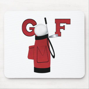 Rotes Golftasche-Golf Mousepad