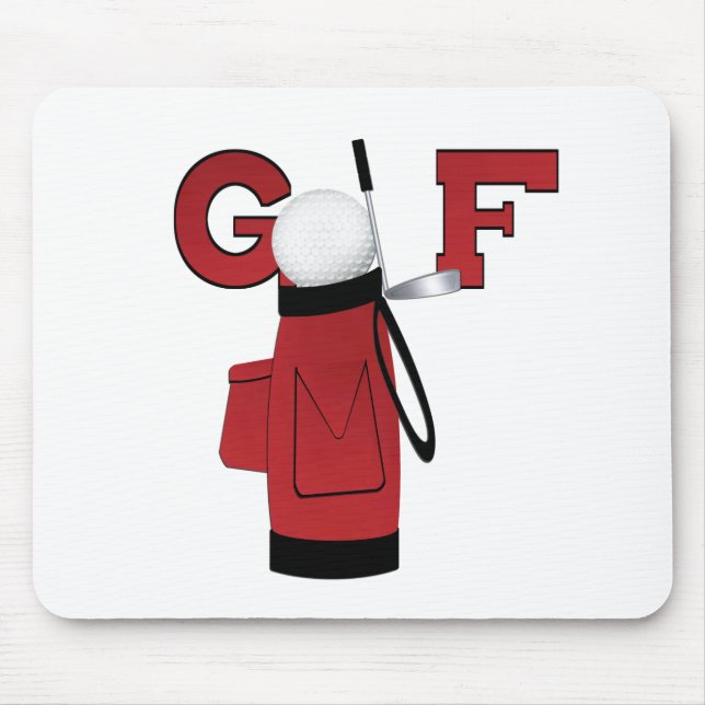 Rotes Golftasche-Golf Mousepad (Vorne)