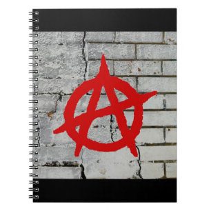 Rotes Graffiti-Anarchie-Symbol Notizblock