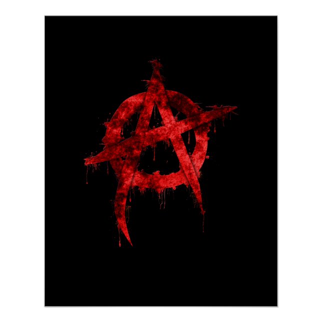 Rotes Graffiti-Anarchie-Symbol Poster (Vorderseite)