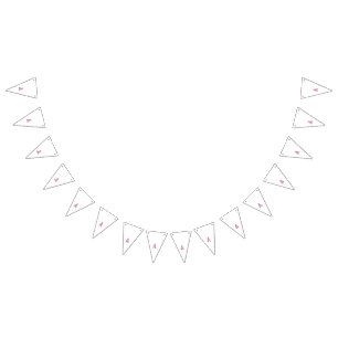 Rotes Grafikdesign mit aufwändiger Linienart mo Wimpelkette