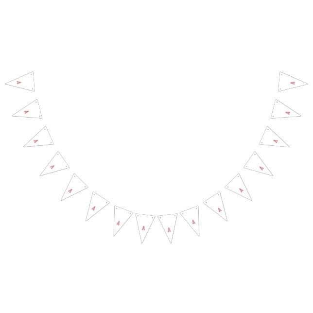 Rotes Grafikdesign mit aufwändiger Linienart mo Wimpelkette (Alle)