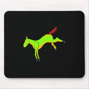 Rotes, grönes Pferd am Schwanz Mousepad