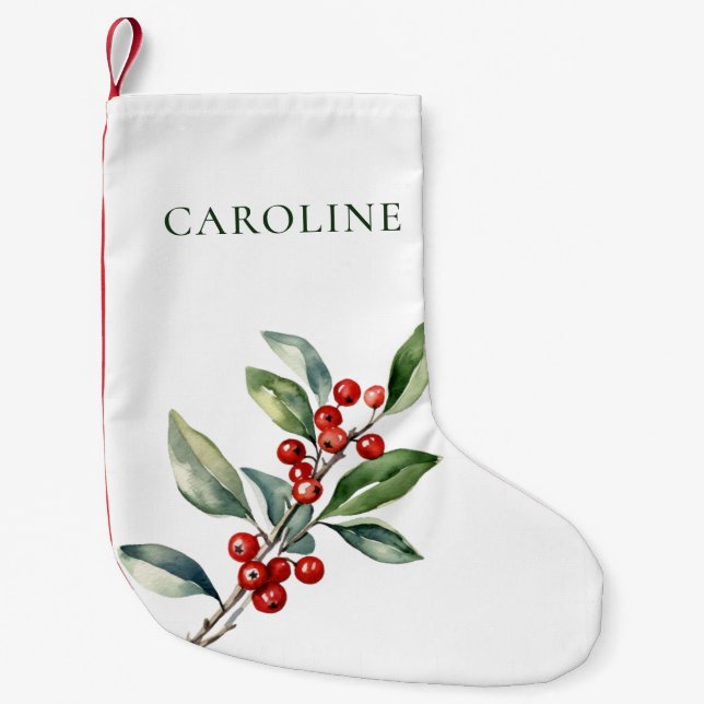 Rotes Grün Elegantes Weihnachtsfest Botanisch Reve Kleiner Weihnachtsstrumpf (Vorderseite)