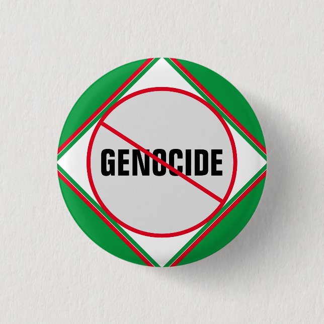 Rotes Grün gegen Völkermord Button (Vorderseite)