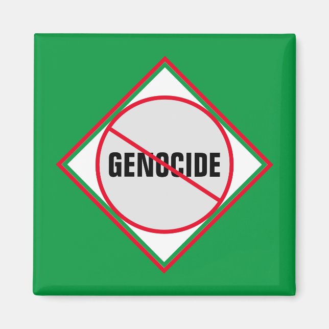 Rotes Grün gegen Völkermord Magnet (Vorne)