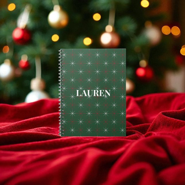 Rotes Grün Mitte Jahrhundert Moderner Urlaub Notizblock (Von Creator hochgeladen)