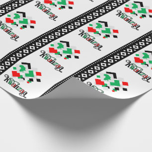 Rotes Grün und Schwarzes Stammes Kwanzaa Geschenkpapier