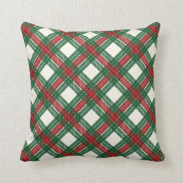 Rotes Grün und Weiß Tartan Kariert Kissen