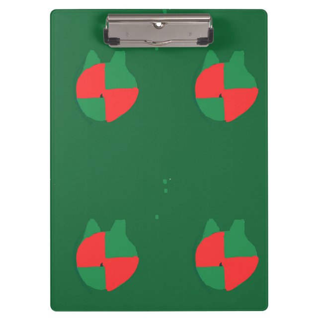 Rotes Grünes abstraktes Clipboard Klemmbrett (Vorderseite)
