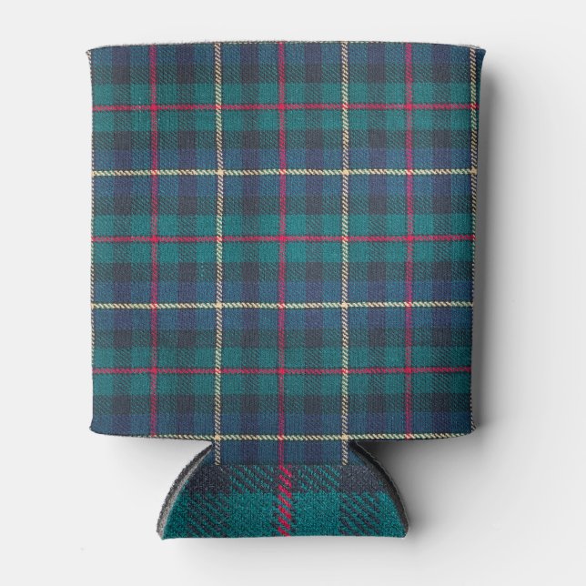 Rotes, grünes, blaues schottisches Tartan-Muster. Dosenkühler (Vorderseite)