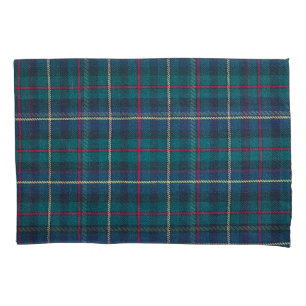 Rotes, grünes, blaues schottisches Tartan-Muster. Kissenbezug