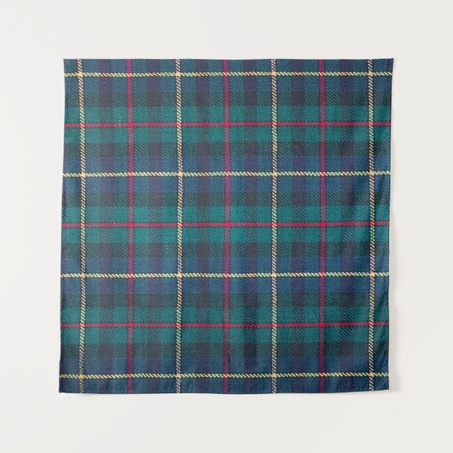 Rotes, grünes, blaues schottisches Tartan-Muster. Wandteppich (Vorderseite)