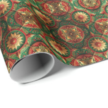 Rotes grünes dekoratives Feiertags-Geschenkpapier