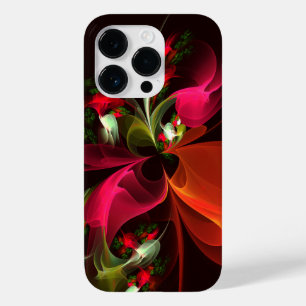 Rotes grünes florales modernes abstraktes Kunstmus Case-Mate iPhone 14 Pro Hülle