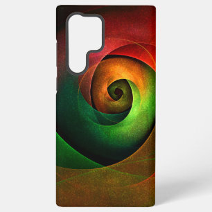 Rotes grünes florales modernes abstraktes Kunstmus Samsung Galaxy Hülle