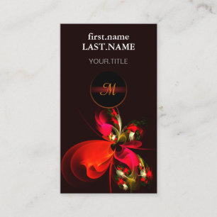 Rotes grünes florales modernes abstraktes Kunstmus Visitenkarte
