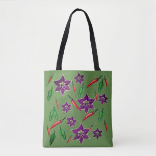 Rotes, grünes, heißes Paprikaschoten Tasche