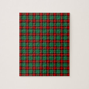 Rotes grünes Holiday-Karo-Muster Puzzle