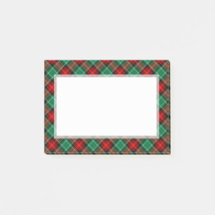 Rotes grünes Holiday Plaid Muster Stickies Post-it Klebezettel